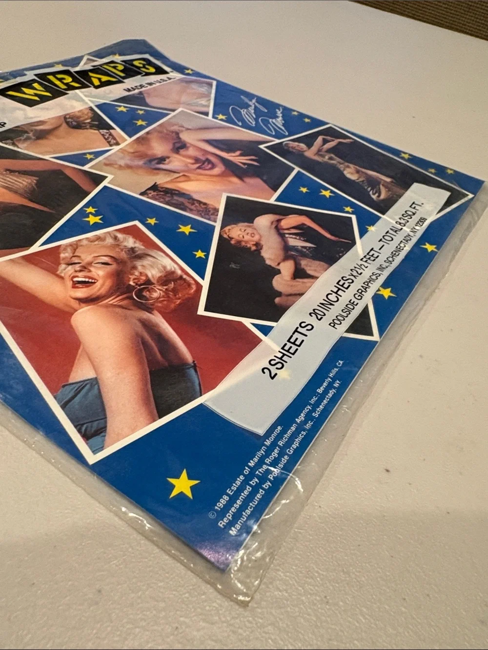 Marilyn Monroe Gift Wrap Wrapping Paper Gift Wrap NWT. RARE. Rock Wraps